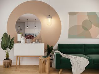 现代客厅配绿色沙发