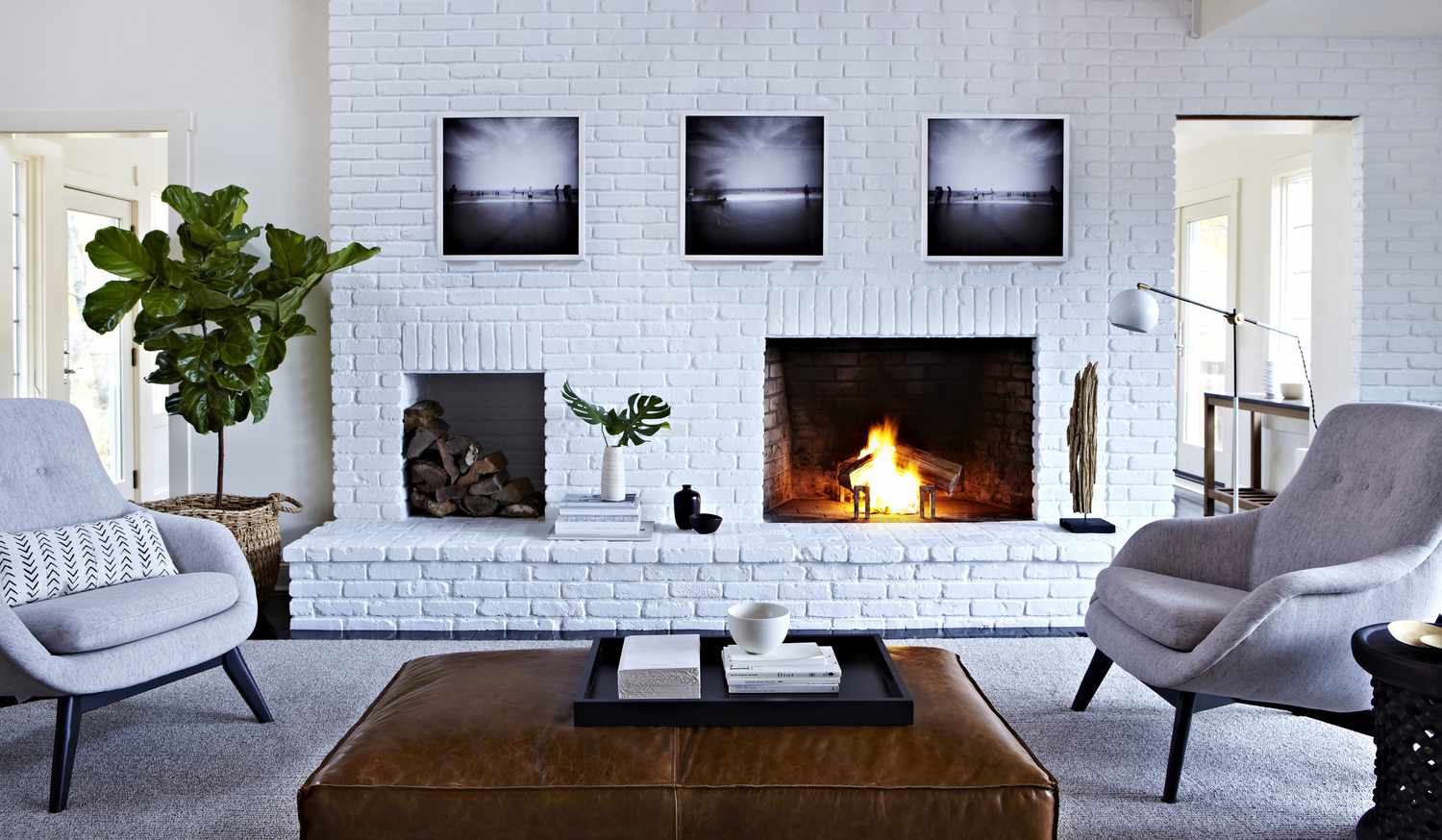 现代客厅白画砖