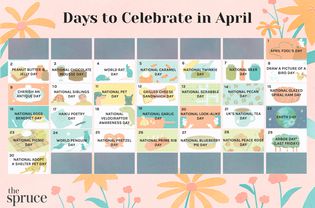 日历显示四月份庆祝日